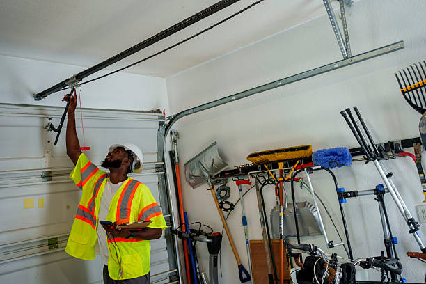 Professional Garage Door Installation technician working in Indio, CA